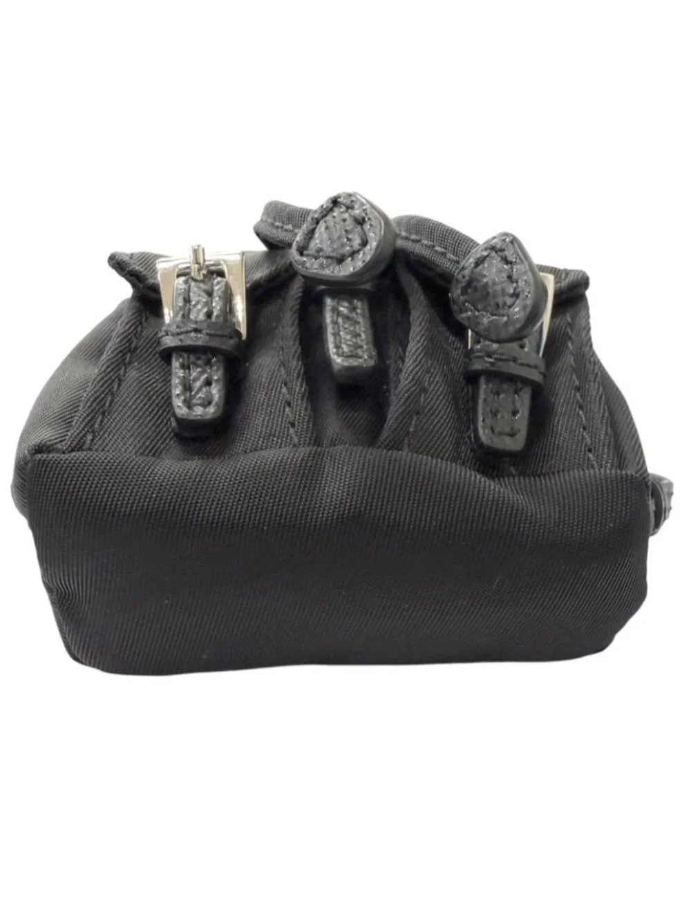 Prada Triangle Logo Backpack Motif Charm Strap Black Box Included